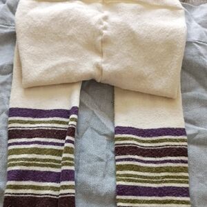 Maggies Organics Thick, Soft Well Made Striped Tights. Small